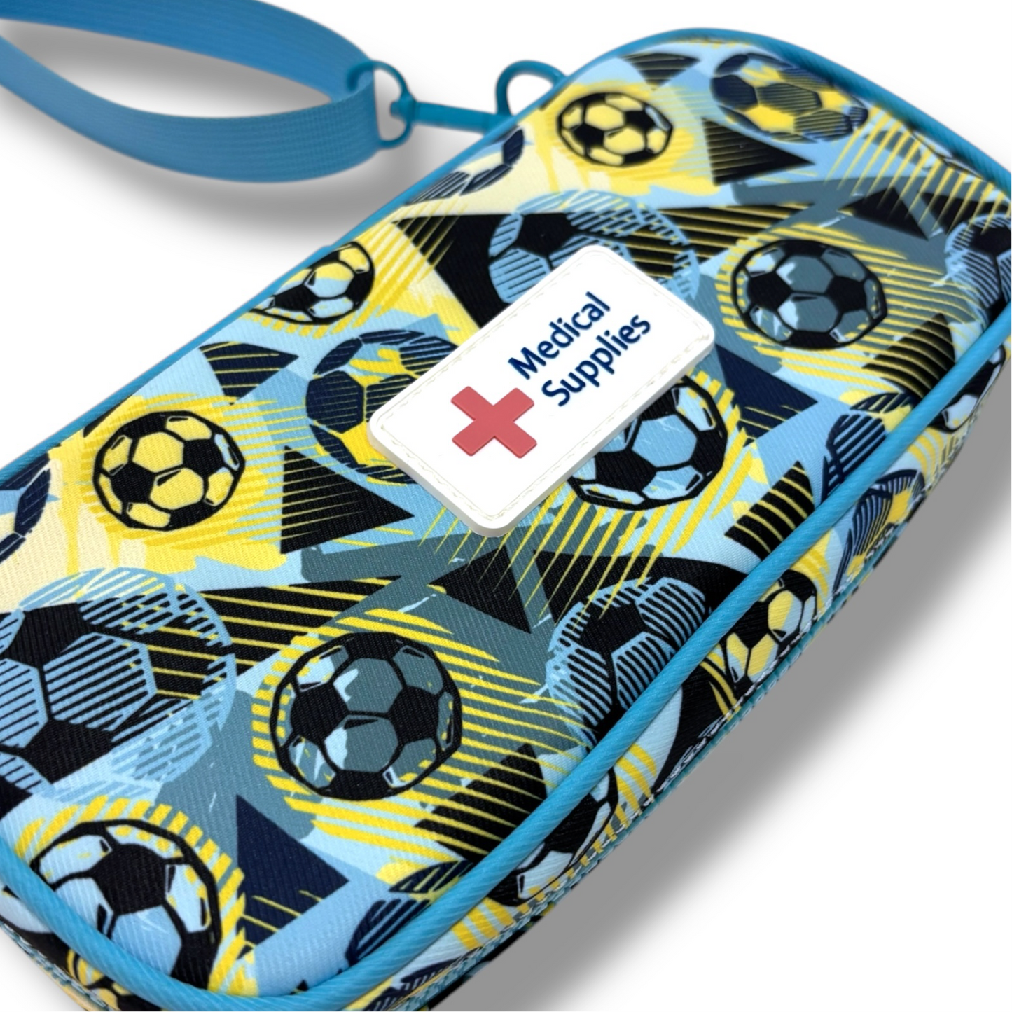 Football print insulated EpiPen case (medical case for EpiPens/Jext) - pre-order now for delivery in July