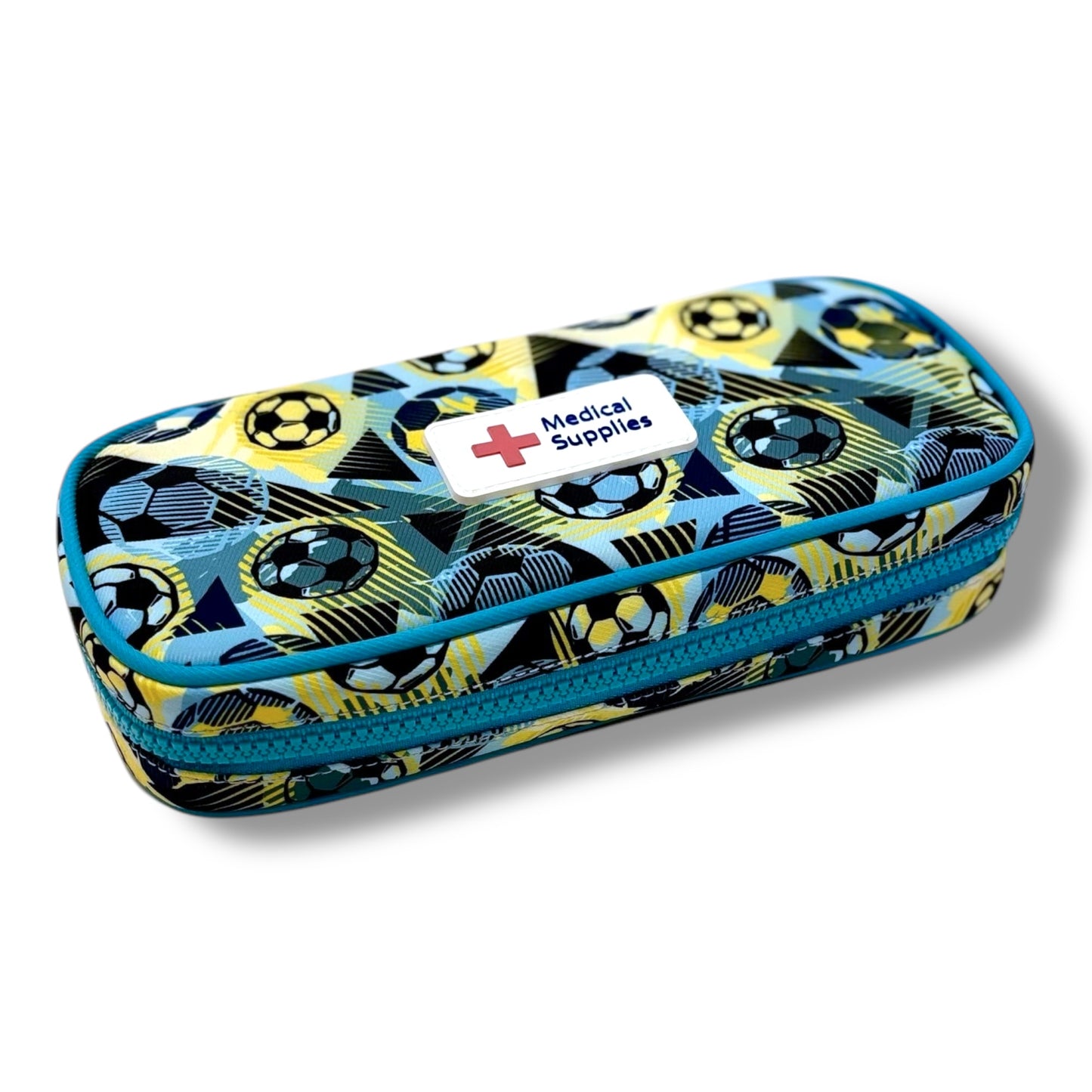 Football print insulated EpiPen case (medical case for EpiPens/Jext) - pre-order now for delivery in July