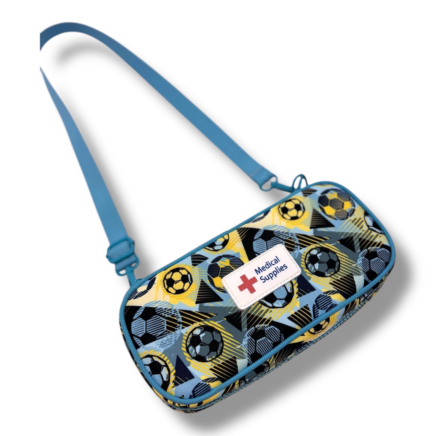 Football print insulated EpiPen case (medical case for EpiPens/Jext) - pre-order now for delivery in July