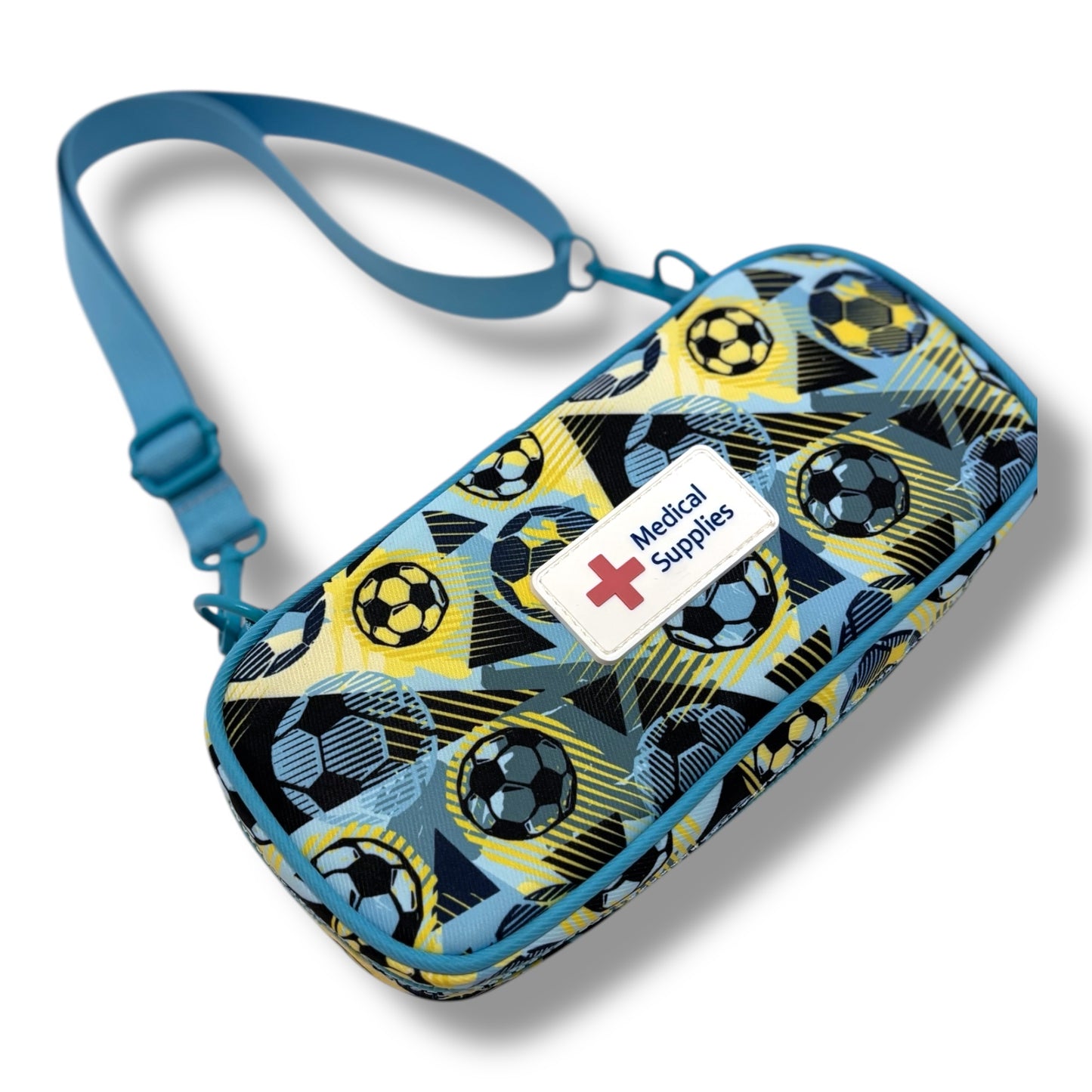 Football print insulated EpiPen case (medical case for EpiPens/Jext) - pre-order now for delivery in July