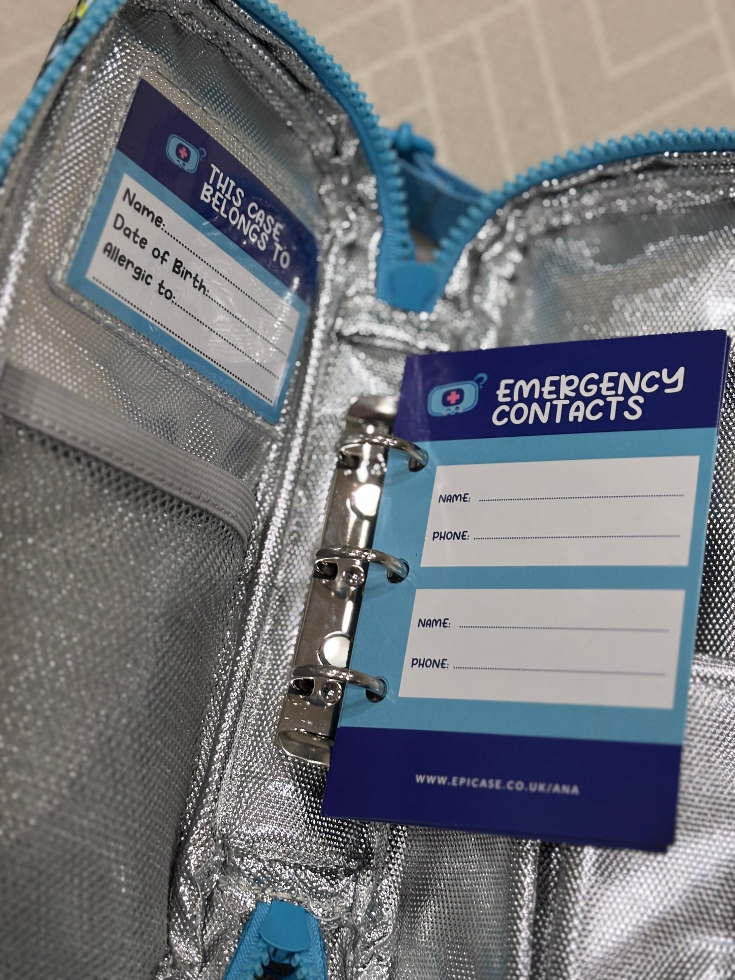 Football print insulated EpiPen case (medical case for EpiPens/Jext) - pre-order now for delivery in July